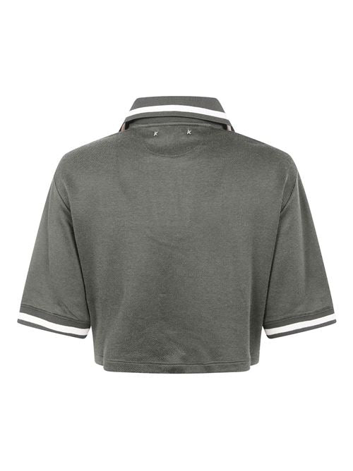 COTTON CROPPED POLO SHIRT