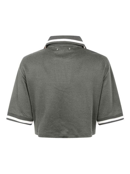 COTTON CROPPED POLO SHIRT
