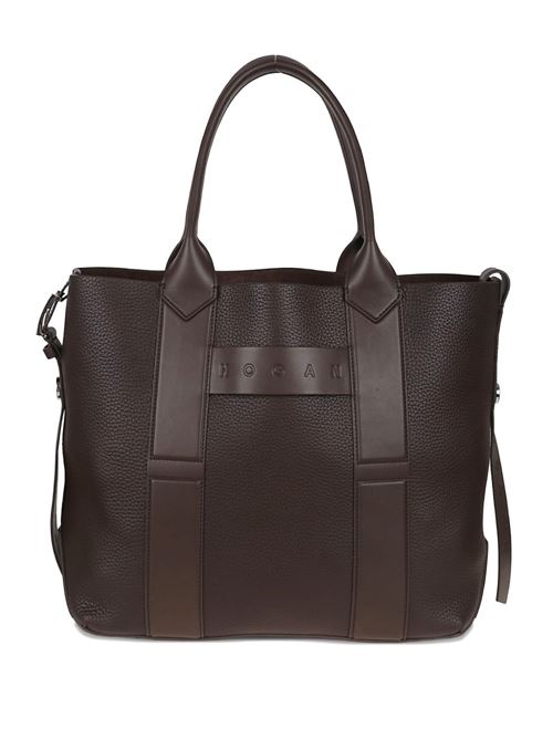 SCRIPT MEDIUM LEATHER TOTE BAG