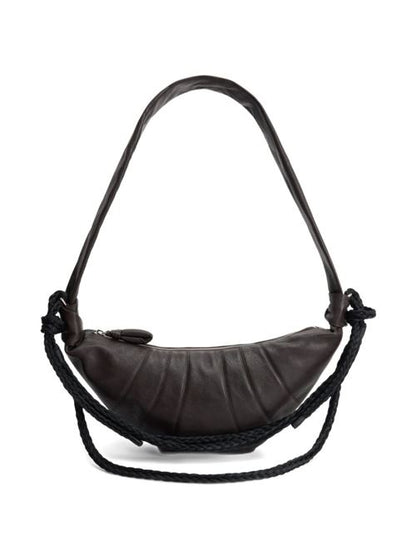 BRAID CROISSANT MEDIUM LEATHER SHOULDER BAG