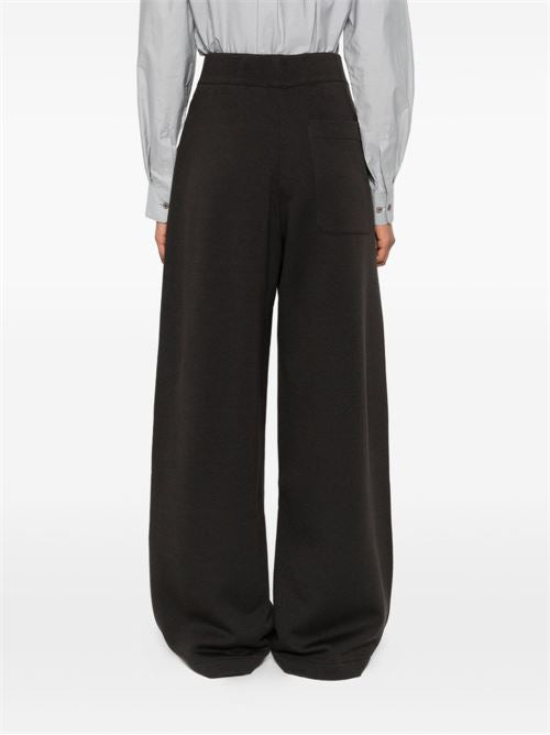 WOOL AND COTTON WIDE-LEG TROUSERS