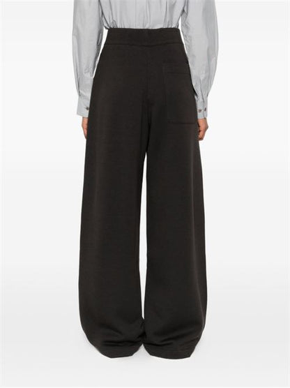 WOOL AND COTTON WIDE-LEG TROUSERS