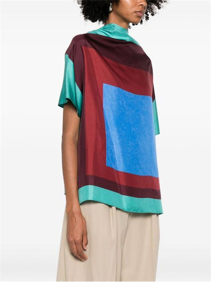 PRINTED SILK TOP