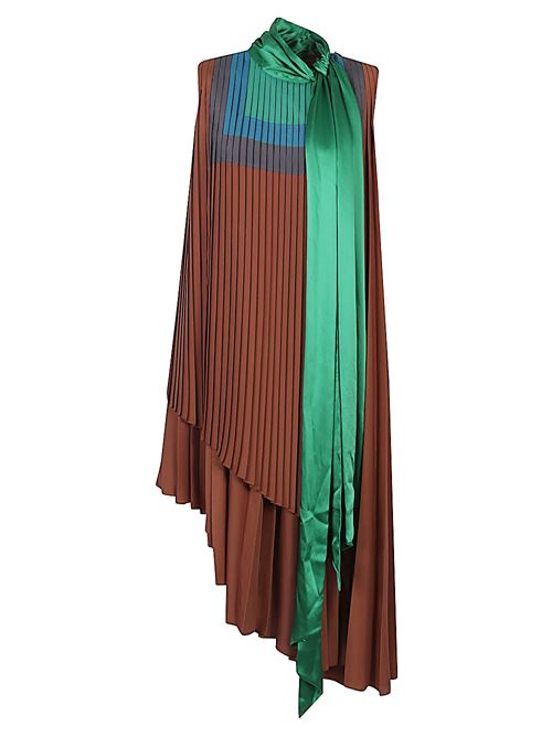 PLEATED ASYMMETRIC DRESS
