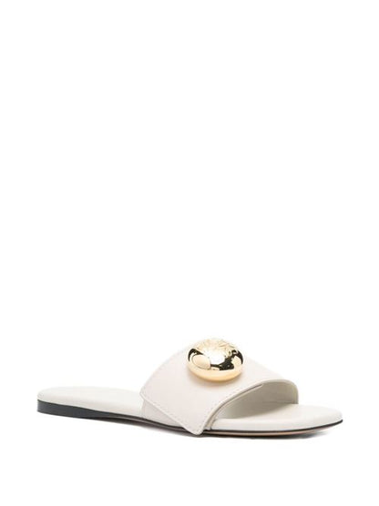 PEBBLE LEATHER SLIDES
