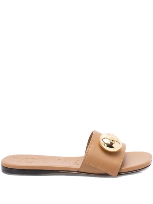 PEBBLE LEATHER SLIDES