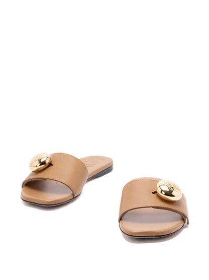 PEBBLE LEATHER SLIDES