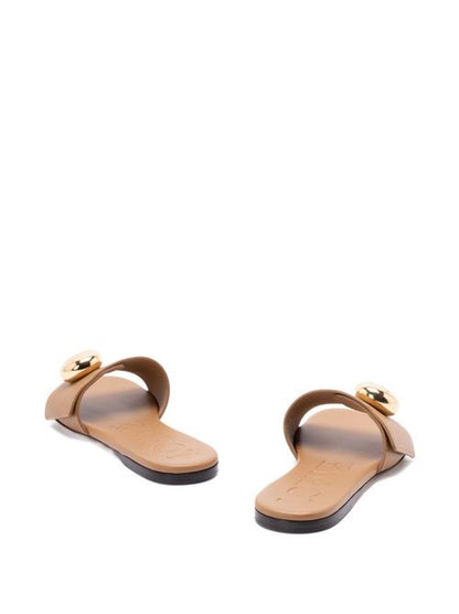 PEBBLE LEATHER SLIDES