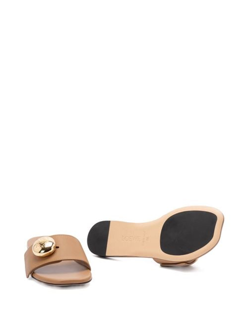 PEBBLE LEATHER SLIDES