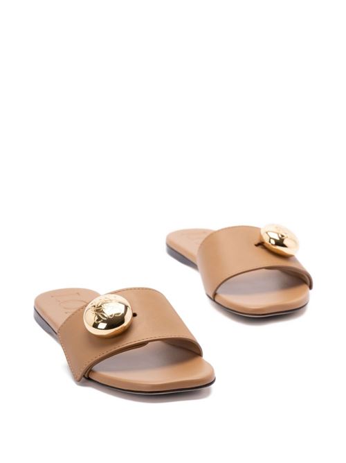 PEBBLE LEATHER SLIDES