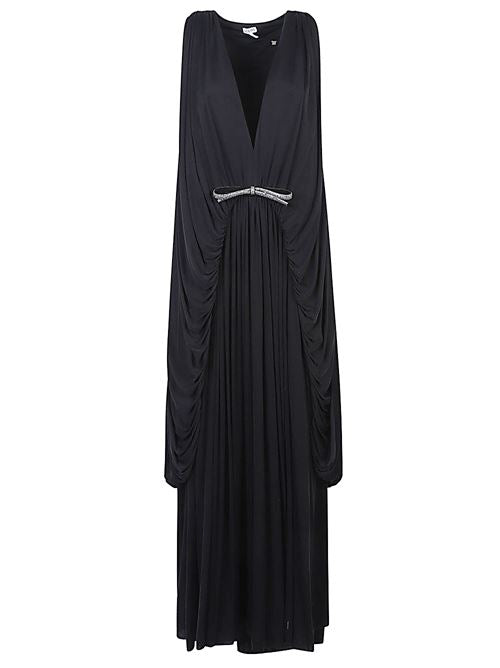 SILK DRAPED LONG DRESS