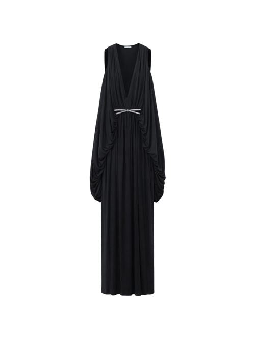 SILK DRAPED LONG DRESS