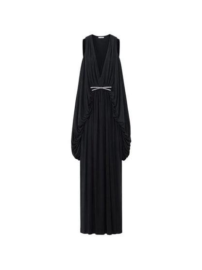 SILK DRAPED LONG DRESS