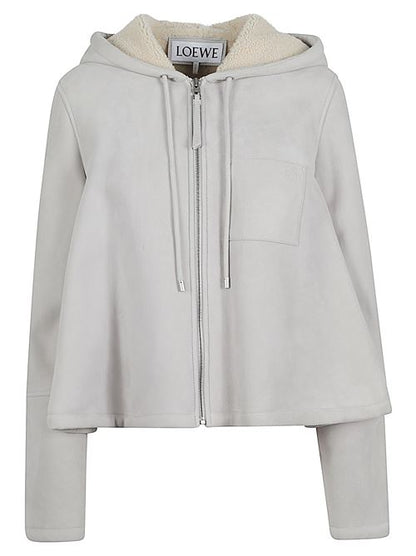 LEATHER HOODED JACKET