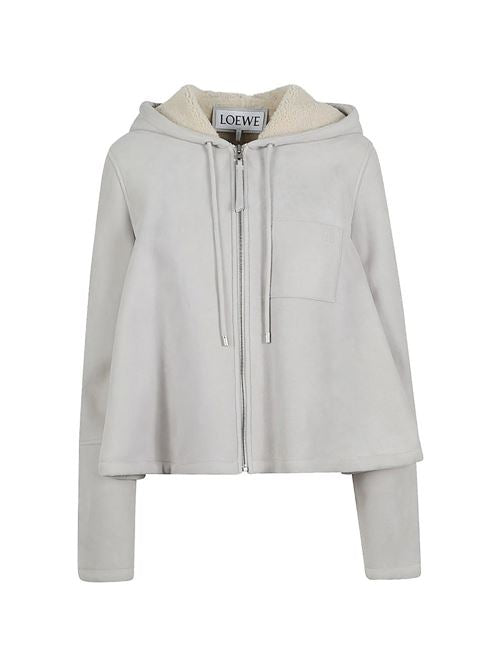 LEATHER HOODED JACKET