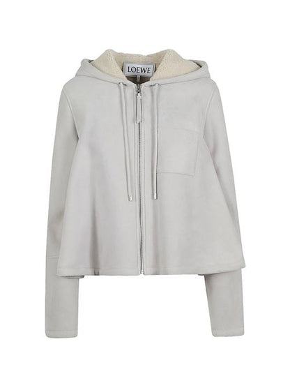 LEATHER HOODED JACKET