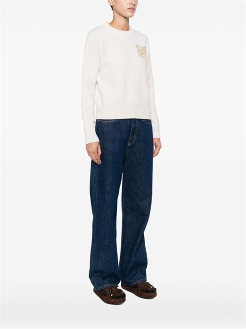 FOX HEAD WOOL CREWNECK JUMPER
