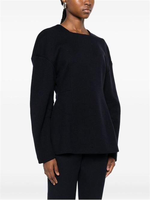 CREW NECK SWEATER IN WOOL AND COTTON