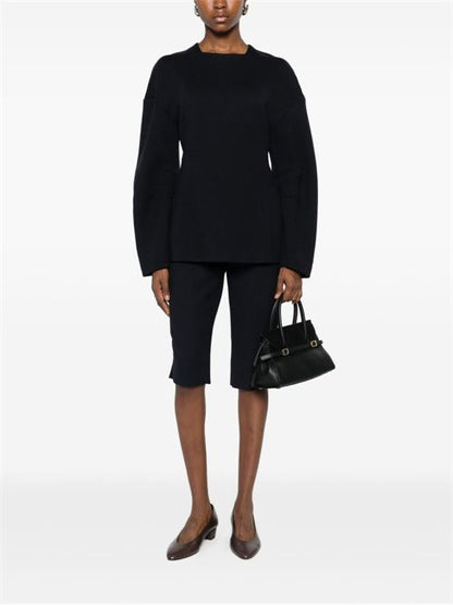 CREW NECK SWEATER IN WOOL AND COTTON