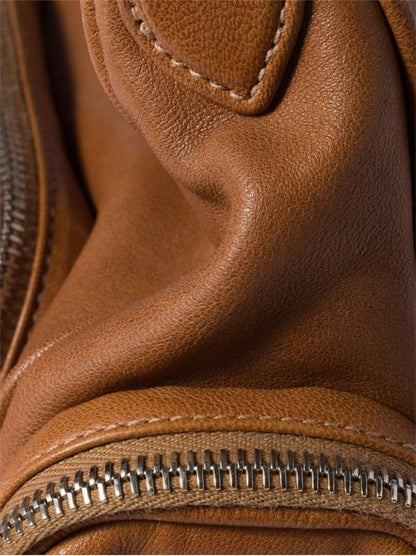 POCKET LEATHER SHOULDER BAG