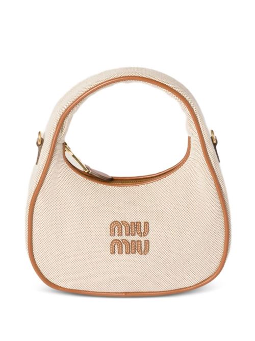 WANDER CANVAS AND LEATHER SMALL HOBO BAG