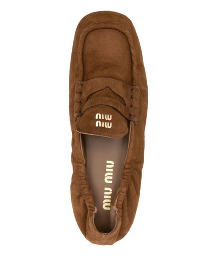 RUCHES SUEDE LEATHER LOAFERS