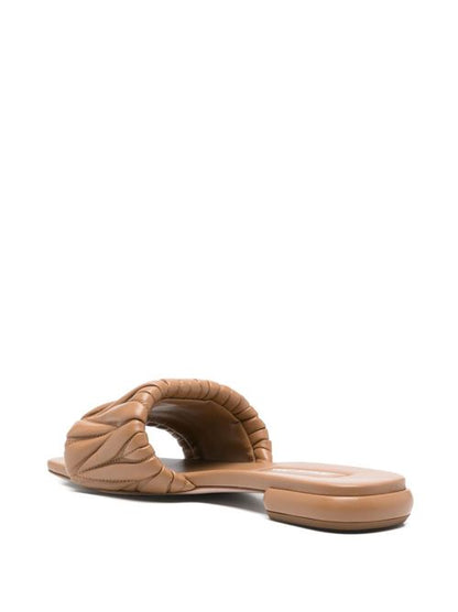 MATELASSÉ LEATHER FLAT SANDALS