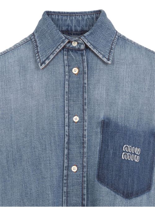 SUEDE AND DENIM SHIRT