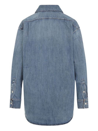 SUEDE AND DENIM SHIRT