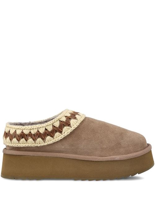 PLATFORM CLOG SUEDE SLIPPERS