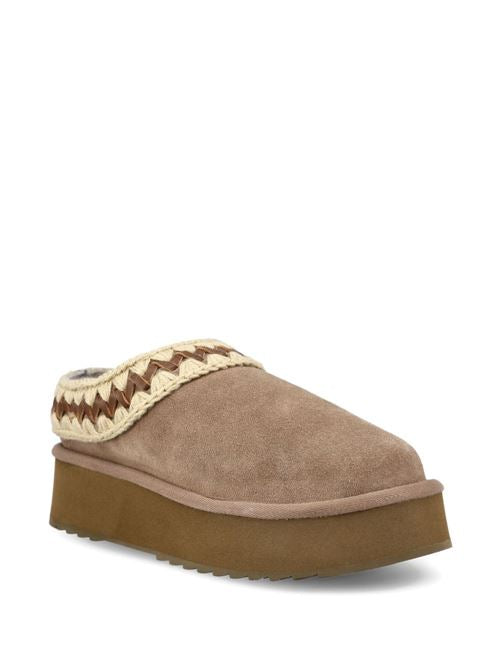 PLATFORM CLOG SUEDE SLIPPERS