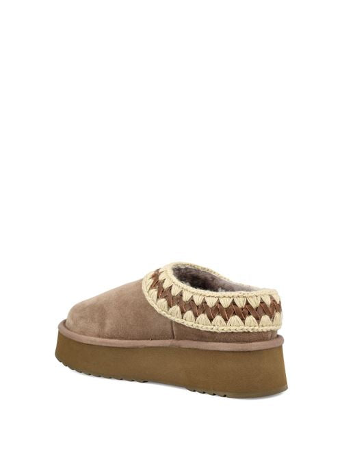 PLATFORM CLOG SUEDE SLIPPERS