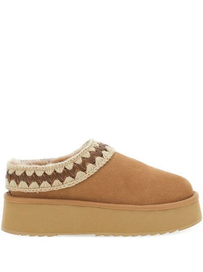 PLATFORM CLOG SUEDE SLIPPERS