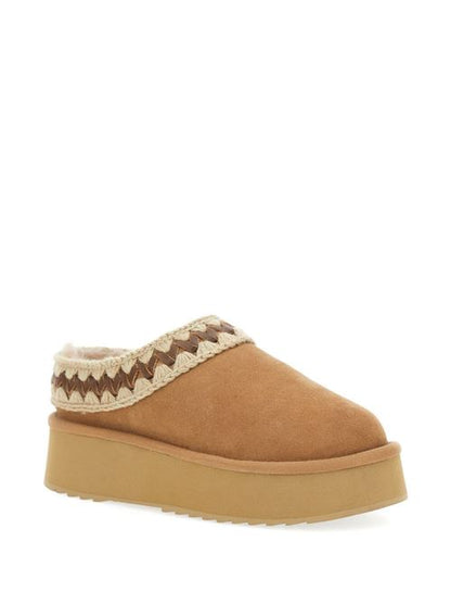 PLATFORM CLOG SUEDE SLIPPERS