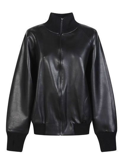FAUX-LEATHER BOMBER JACKET