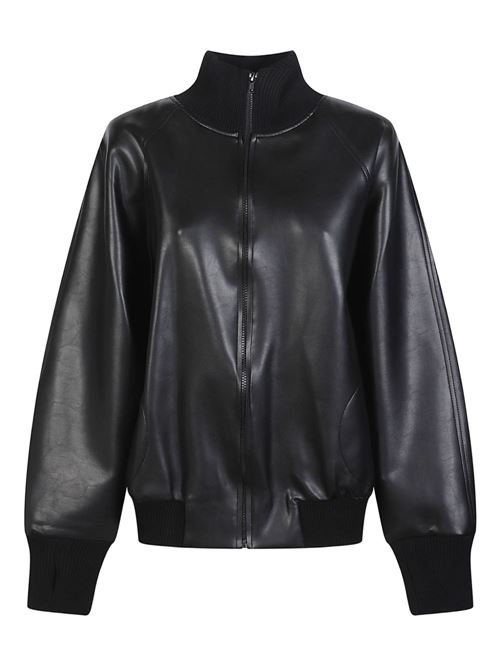 FAUX-LEATHER BOMBER JACKET