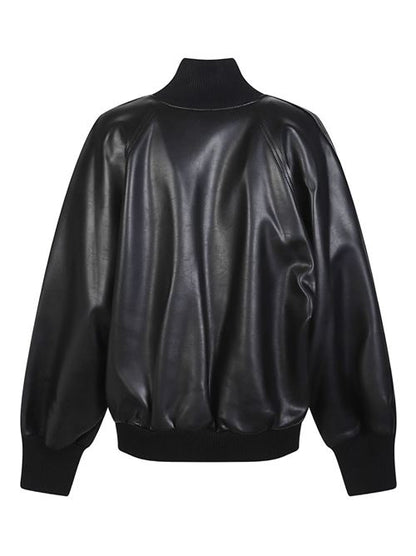 FAUX-LEATHER BOMBER JACKET