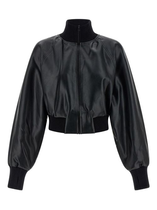 FAUX LEATHER BOMBER JACKET