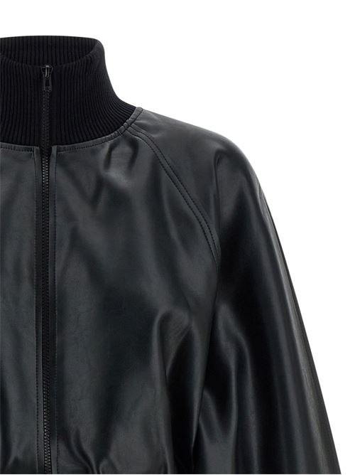 FAUX LEATHER BOMBER JACKET