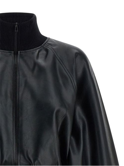 FAUX LEATHER BOMBER JACKET