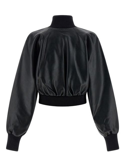 FAUX LEATHER BOMBER JACKET