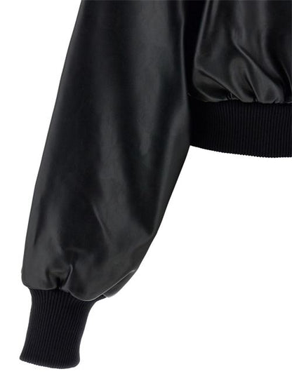 FAUX LEATHER BOMBER JACKET
