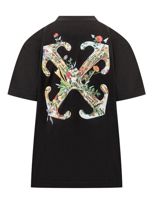 ARROW GLASS FLOWER COTTON T-SHIRT
