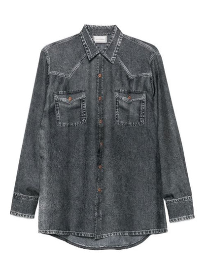 DENIM PRINT SILK SHIRT