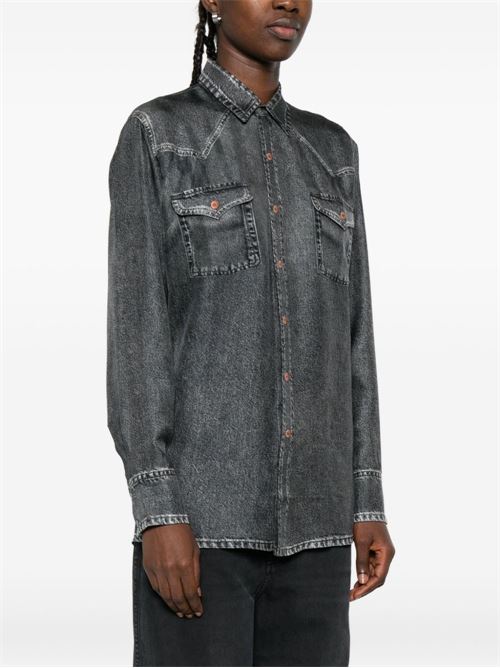 DENIM PRINT SILK SHIRT