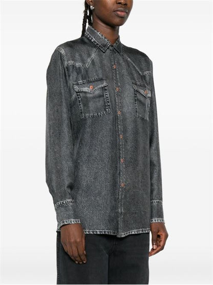 DENIM PRINT SILK SHIRT