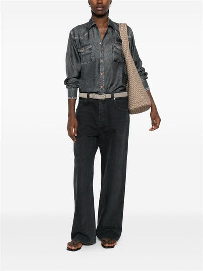 DENIM PRINT SILK SHIRT