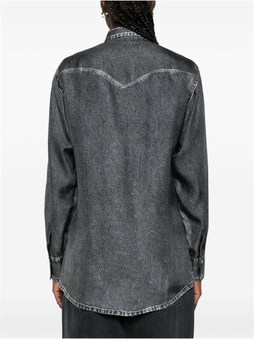 DENIM PRINT SILK SHIRT