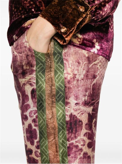 PRINTED SILK TROUSERS