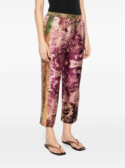 PRINTED SILK TROUSERS